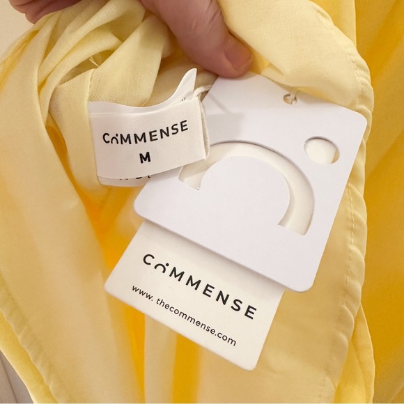 NWT Commense Open Back Midi Sun dress 100% Cotton Butter Yellow sz Medium - Picture 10 of 11